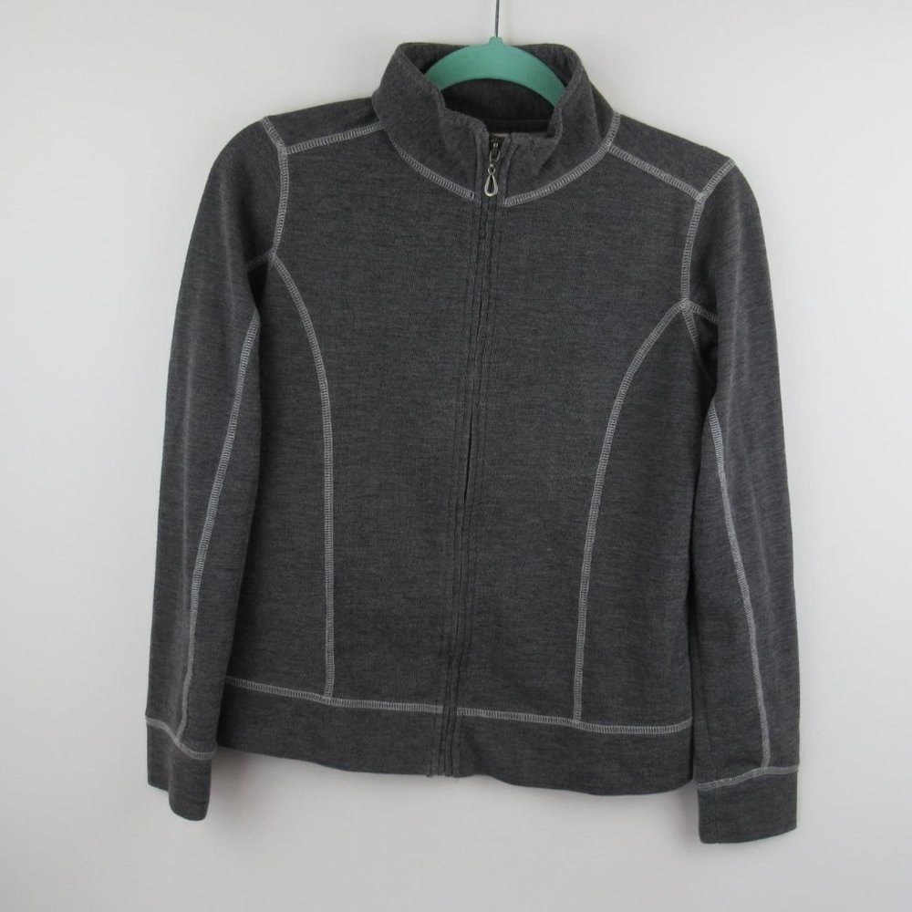 Colorado Clothing Bamboo Blend Heather Gray Full Zip Sweater Jacket sz S